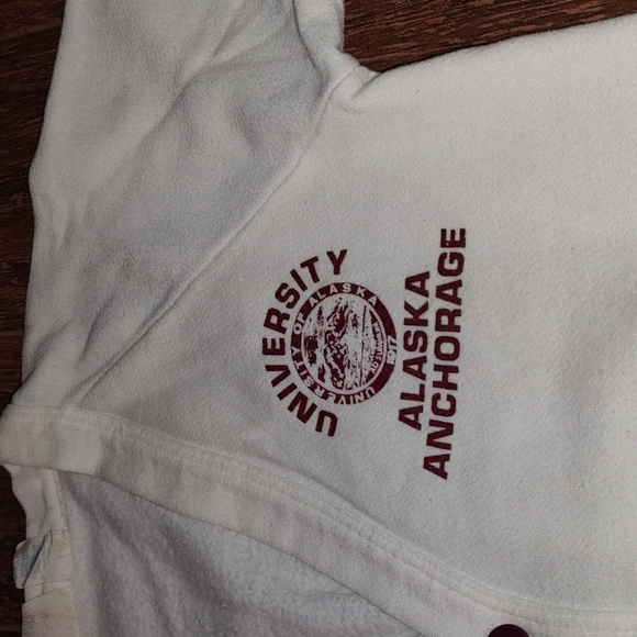 University of Alaska Anchorage Button White Cardigan Sweatshirt Small - Picture 3 of 9